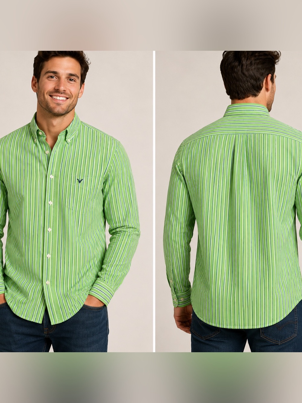 American Eagle Striped Button-Down Shirt